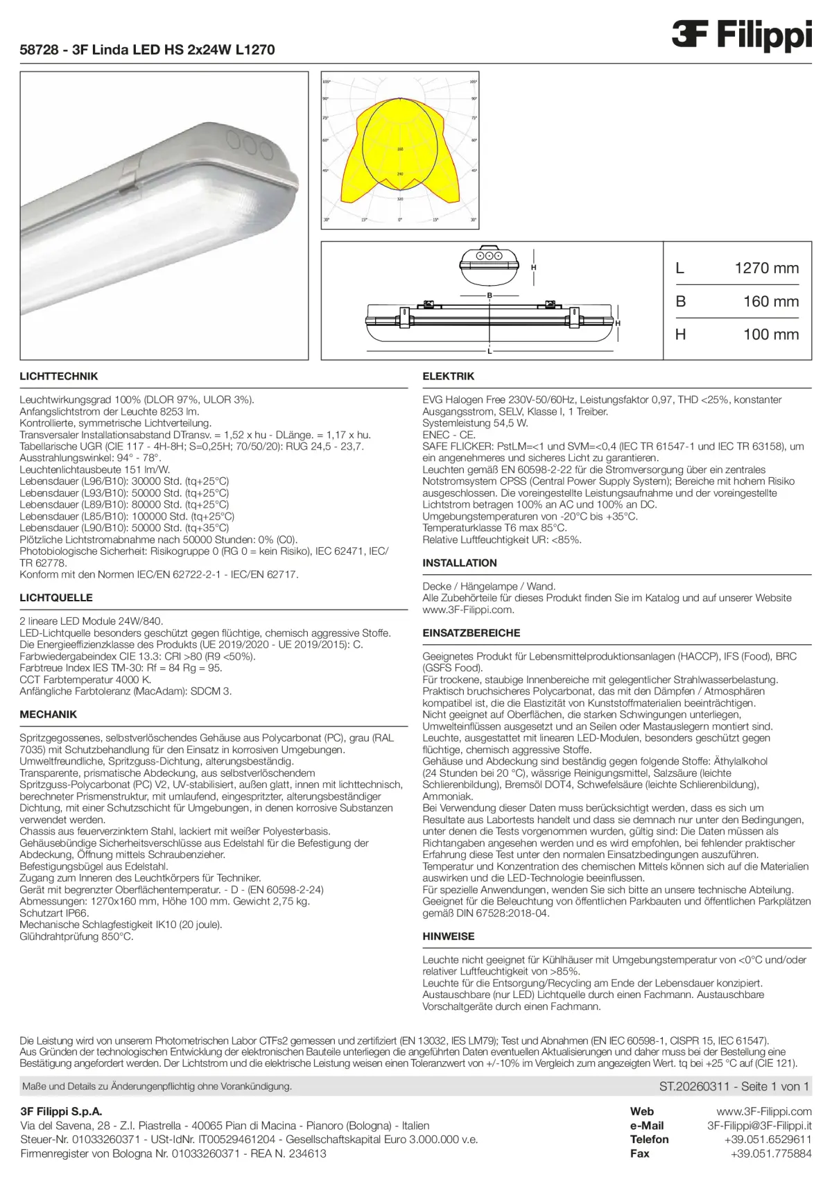 58728 - 3F Linda LED HS 2x24W L1270 - Datasheet - de
