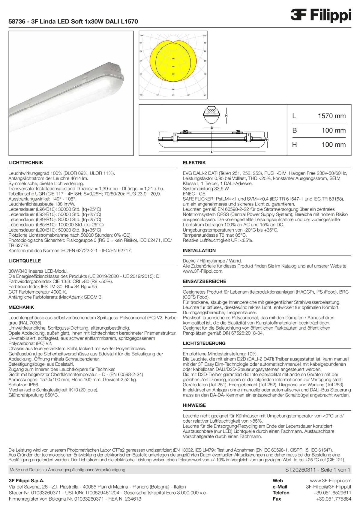 58736 - 3F Linda LED Soft 1x30W DALI L1570 - Datasheet - de