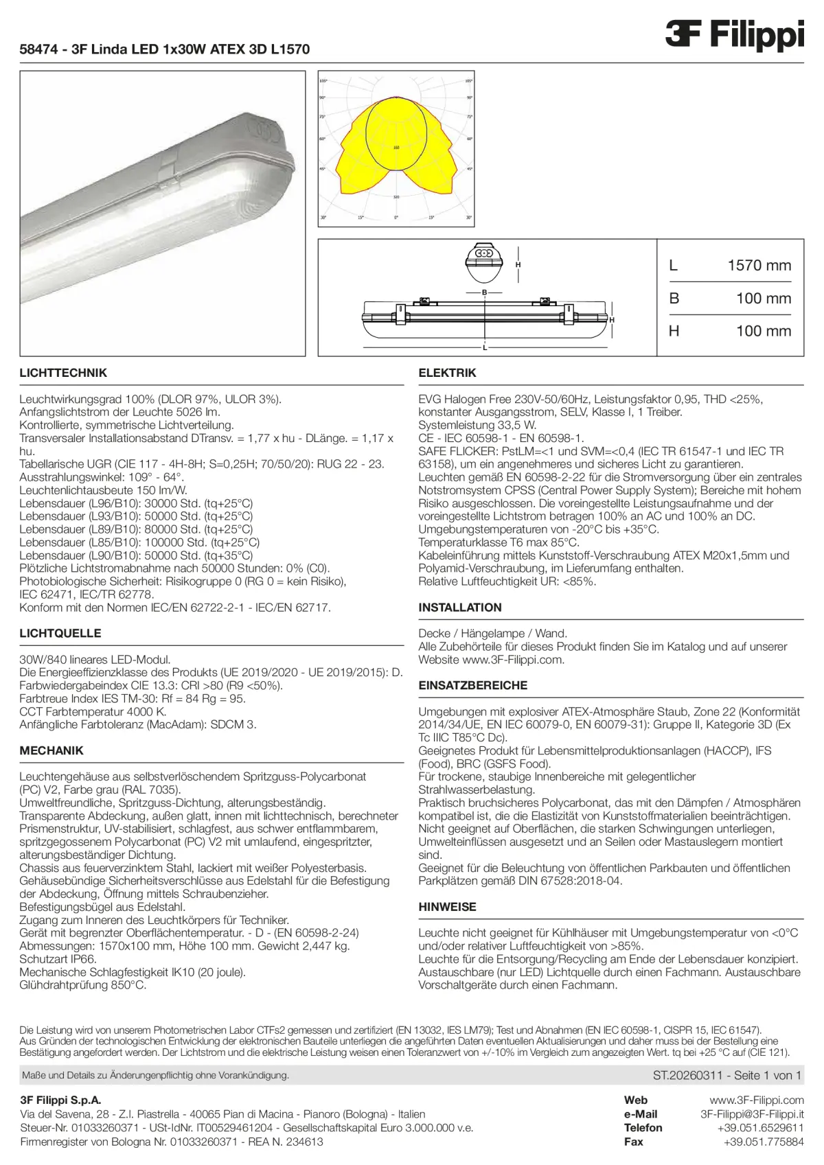 58474 - 3F Linda LED 1x30W ATEX 3D L1570 - Datasheet - de