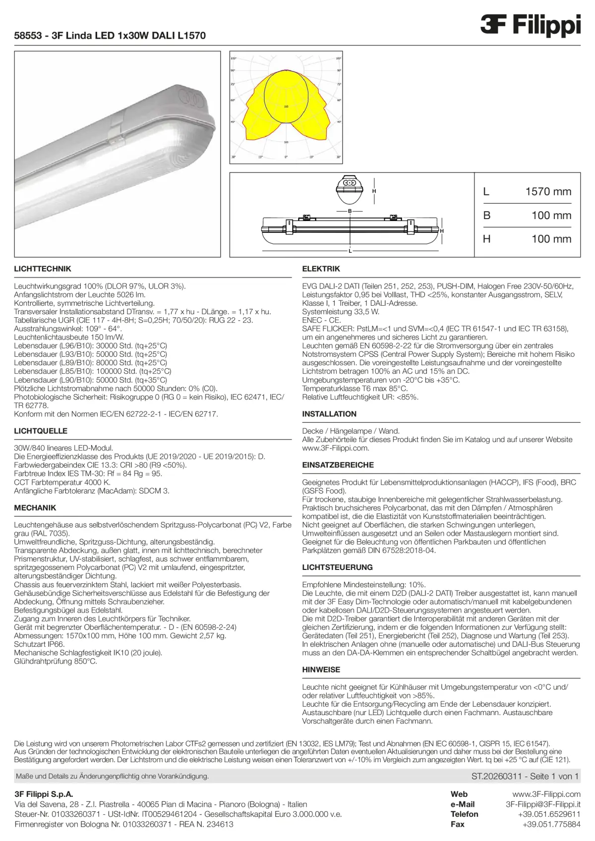 58553 - 3F Linda LED 1x30W DALI L1570 - Datasheet - de
