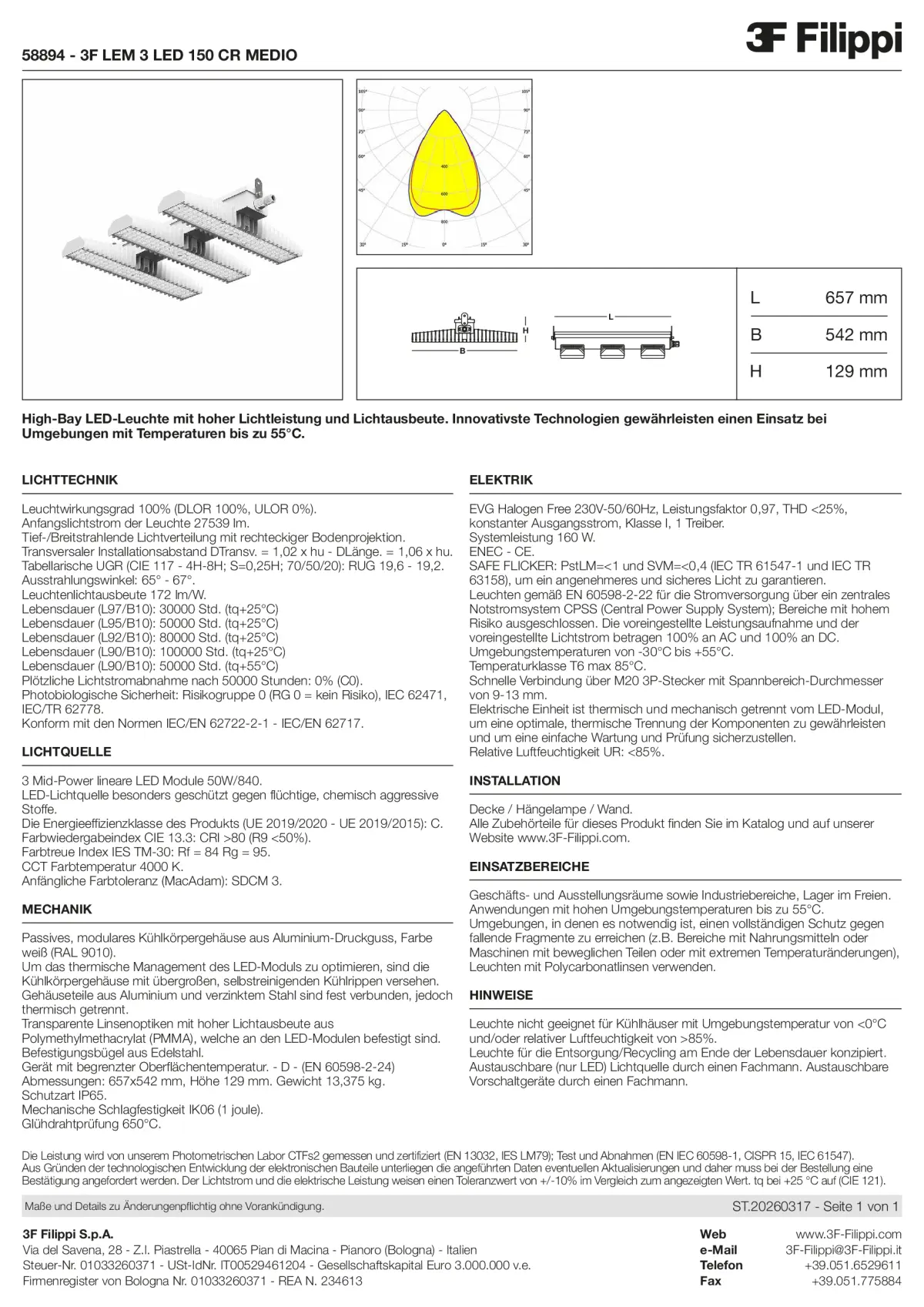 58894 - 3F LEM 3 LED 150 CR MEDIO - Datasheet - de