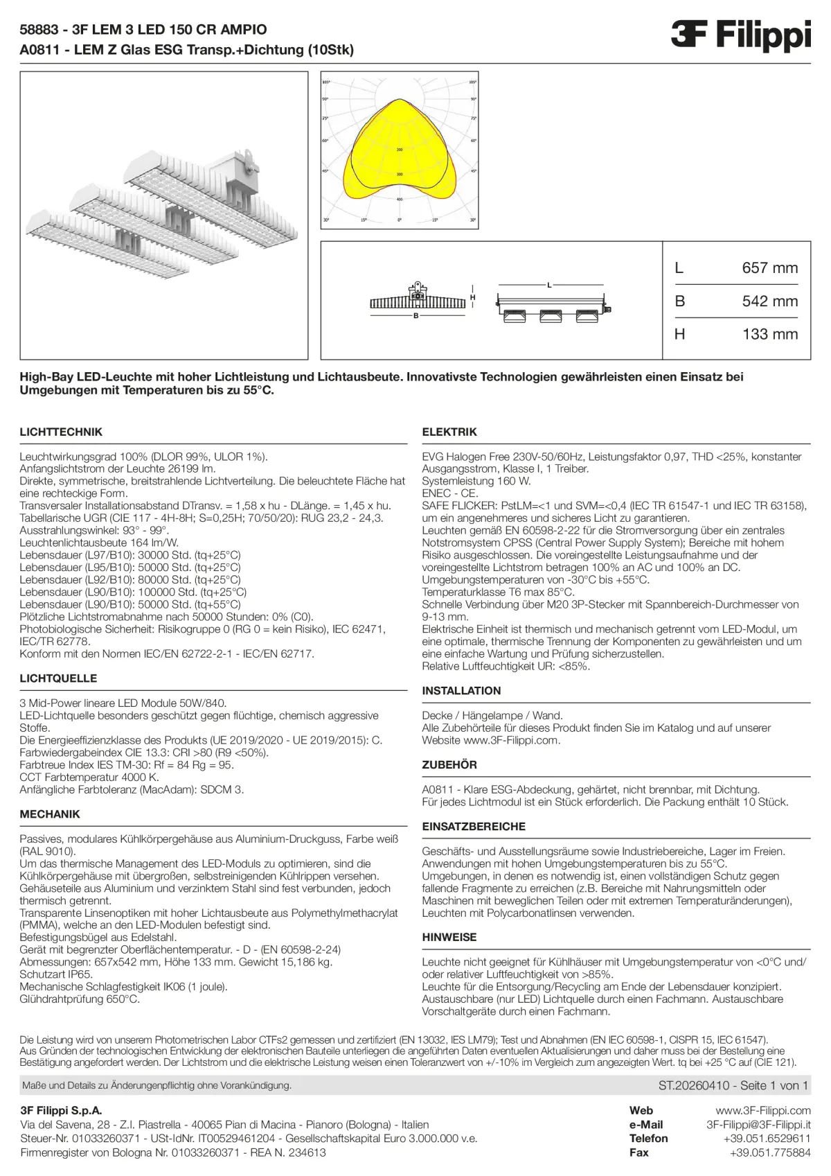 58883+A0811 - 3F LEM 3 LED 150 CR AMPIO + VT - Datasheet - de