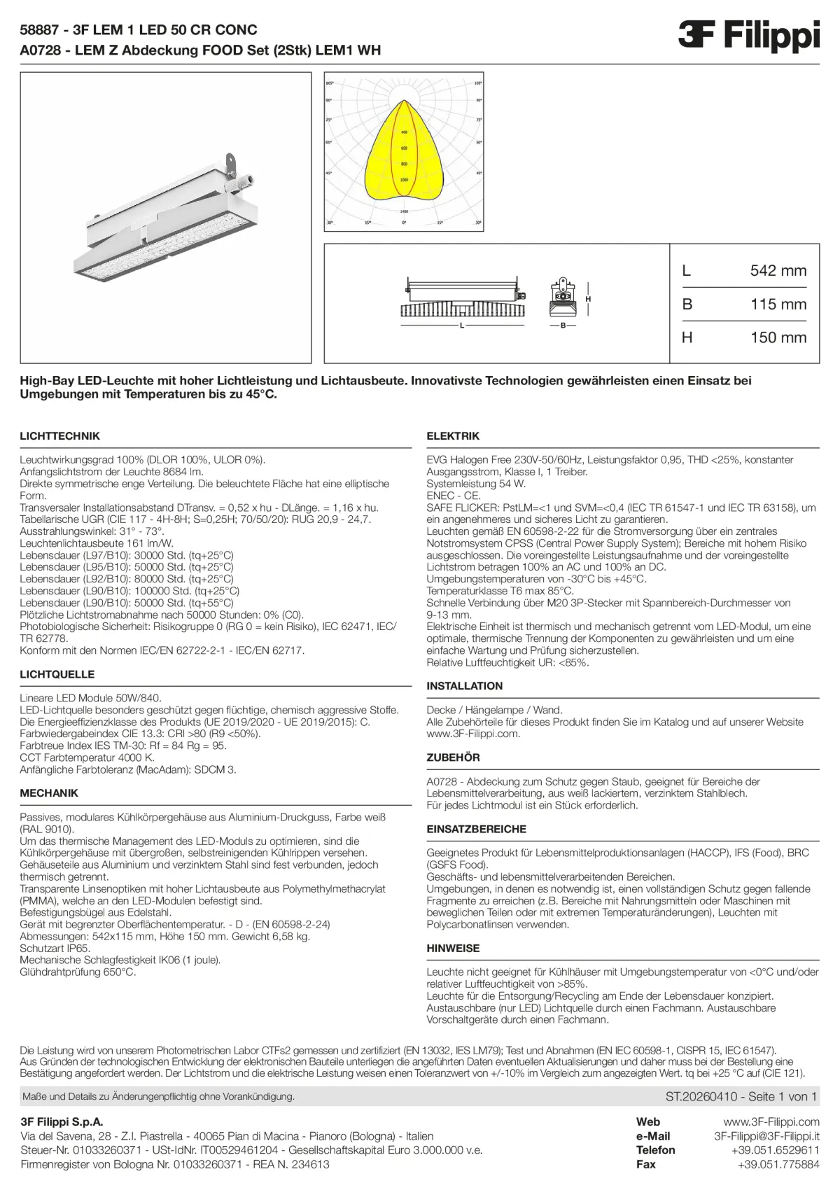 58887+A0728 - 3F LEM 1 LED 50 CR CONC + FOOD - Datasheet - de