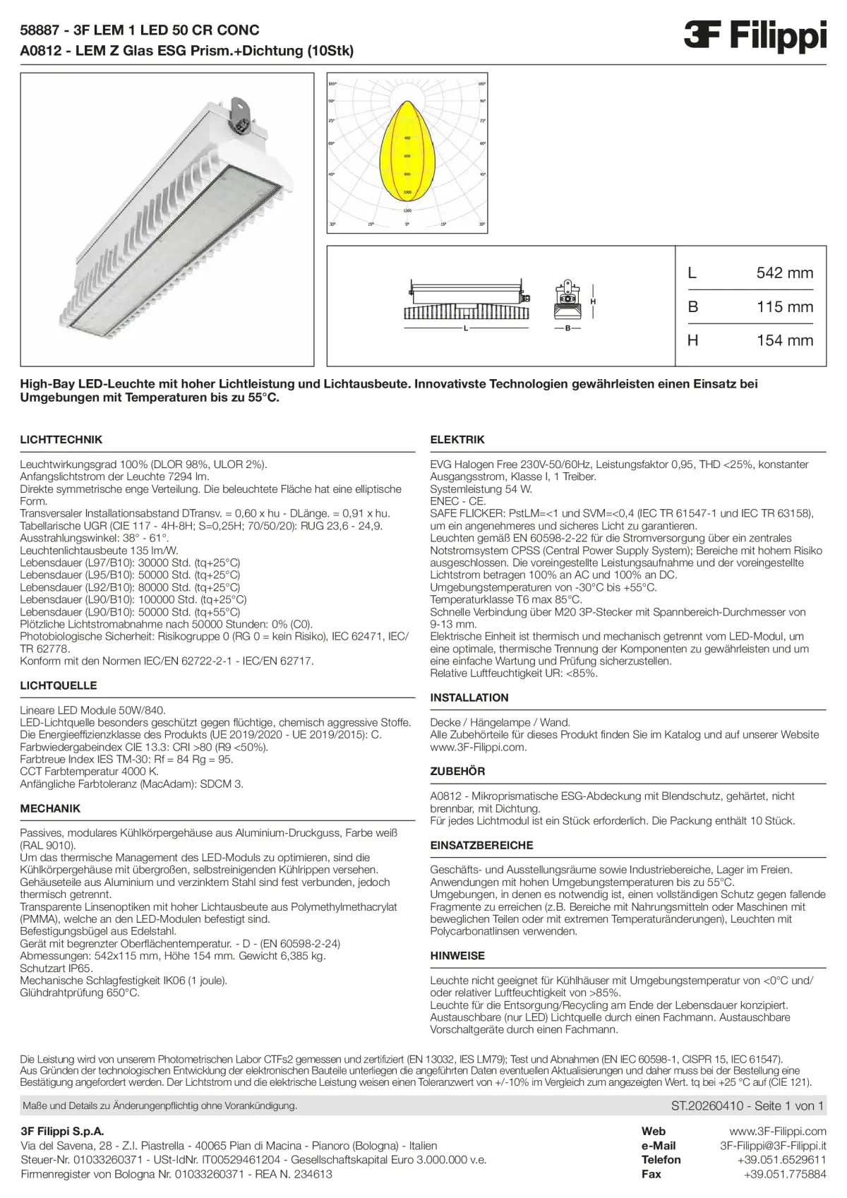 58887+A0812 - 3F LEM 1 LED 50 CR CONC + VS - Datasheet - de
