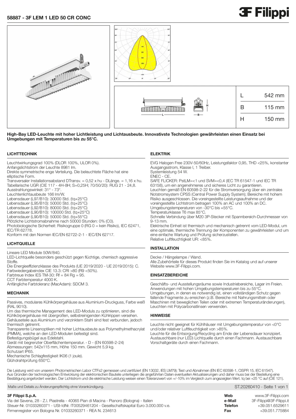 58887 - 3F LEM 1 LED 50 CR CONC - Datasheet - de