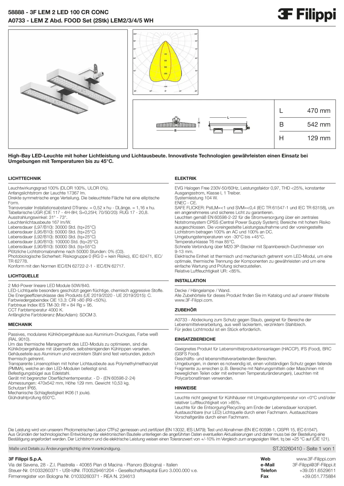 58888+A0733 - 3F LEM 2 LED 100 CR CONC + FOOD - Datasheet - de