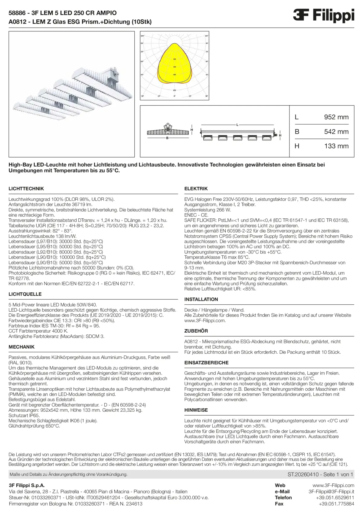 58886+A0812 - 3F LEM 5 LED 250 CR AMPIO + VS - Datasheet - de
