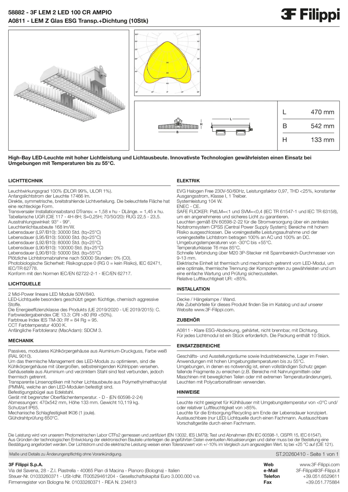 58882+A0811 - 3F LEM 2 LED 100 CR AMPIO + VT - Datasheet - de