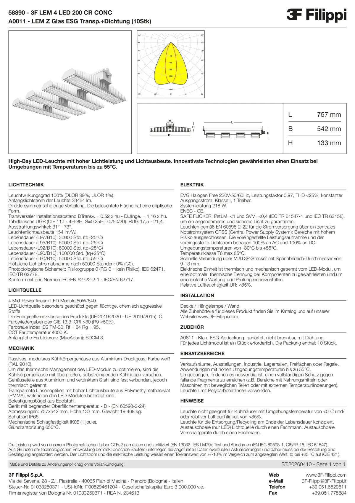 58890+A0811 - 3F LEM 4 LED 200 CR CONC + VT - Datasheet - de