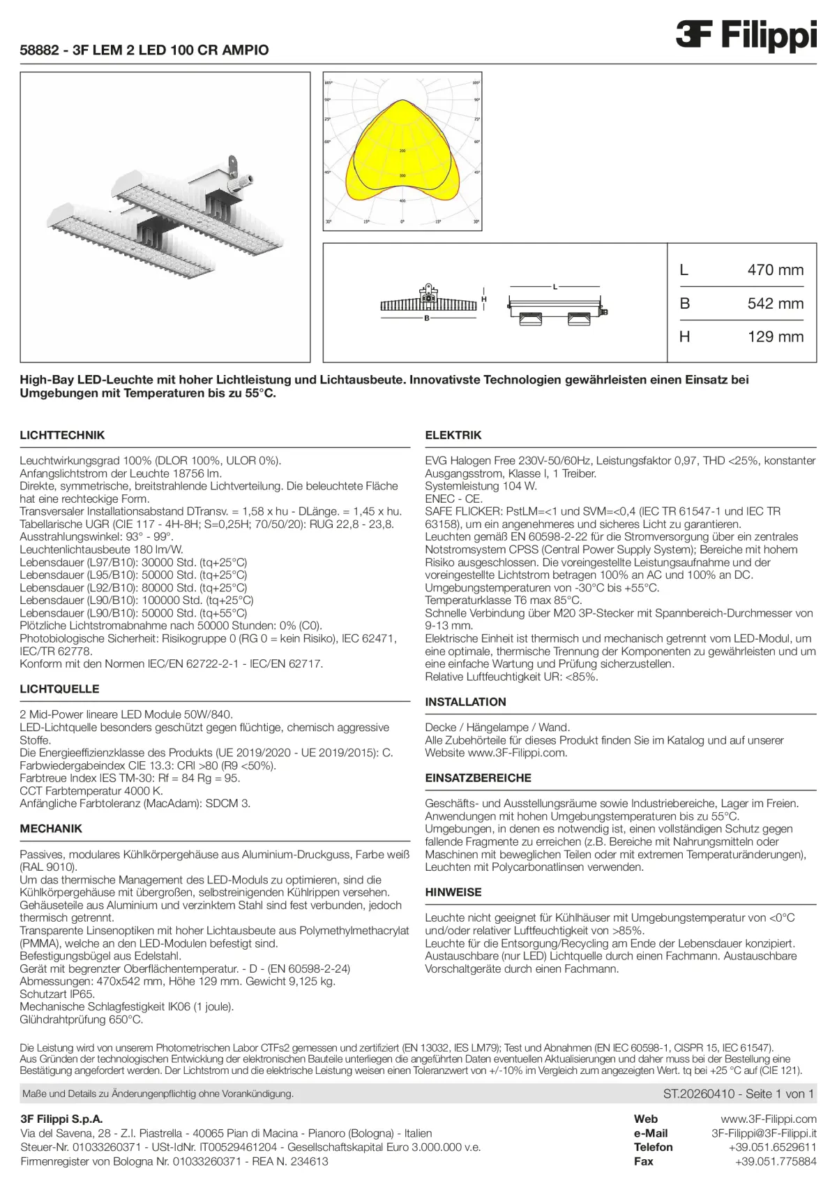 58882 - 3F LEM 2 LED 100 CR AMPIO - Datasheet - de