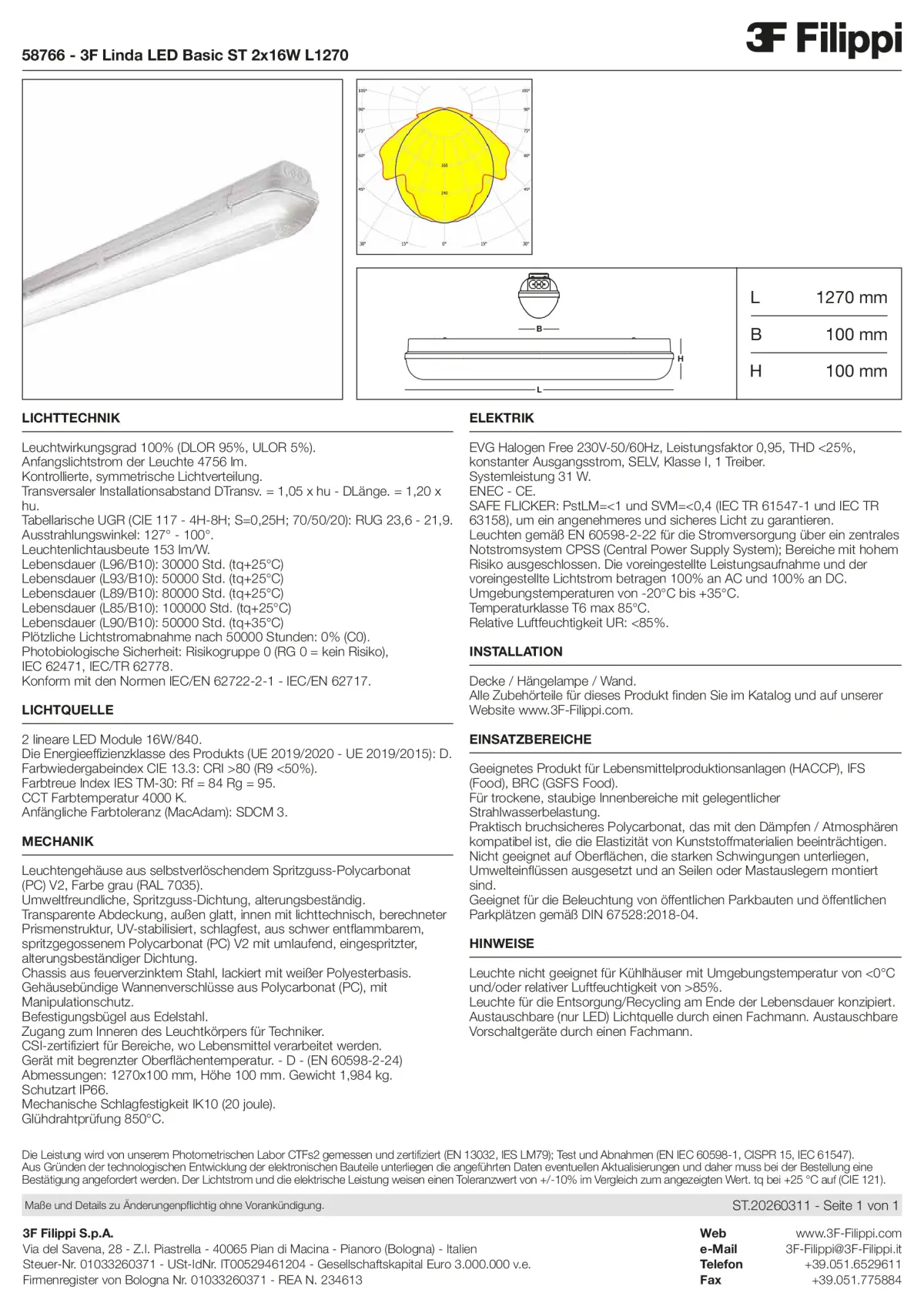 58766 - 3F Linda LED Basic ST 2x16W L1270 - Datasheet - de