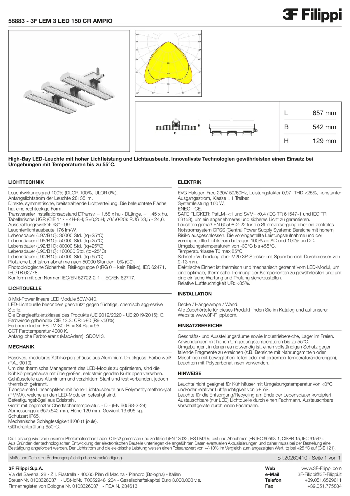 58883 - 3F LEM 3 LED 150 CR AMPIO - Datasheet - de