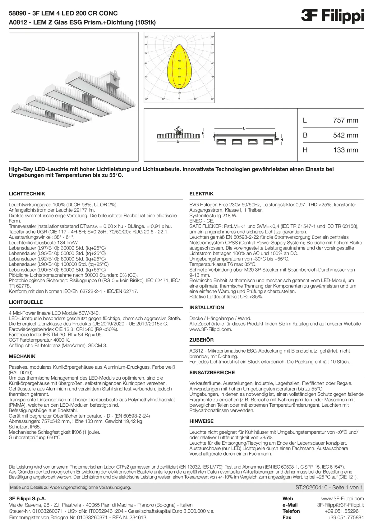 58890+A0812 - 3F LEM 4 LED 200 CR CONC + VS - Datasheet - de