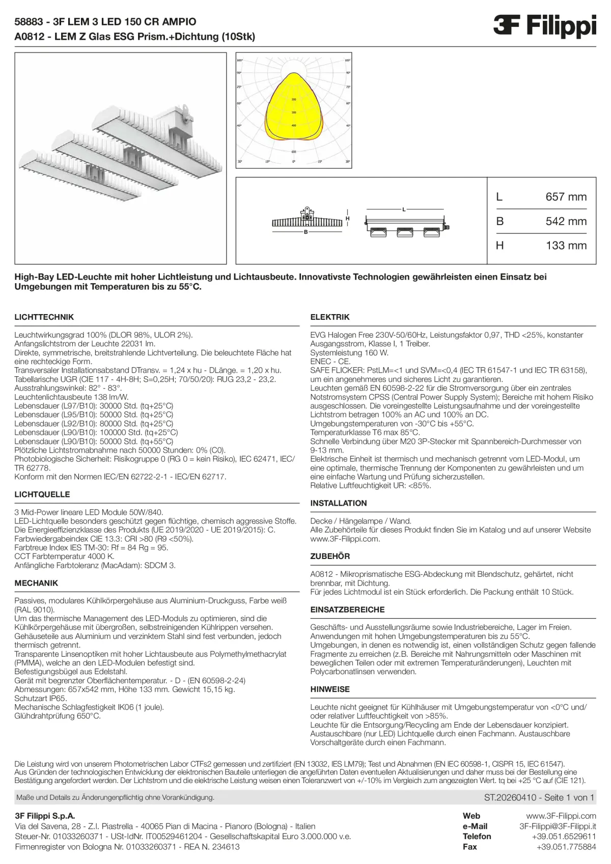 58883+A0812 - 3F LEM 3 LED 150 CR AMPIO + VS - Datasheet - de