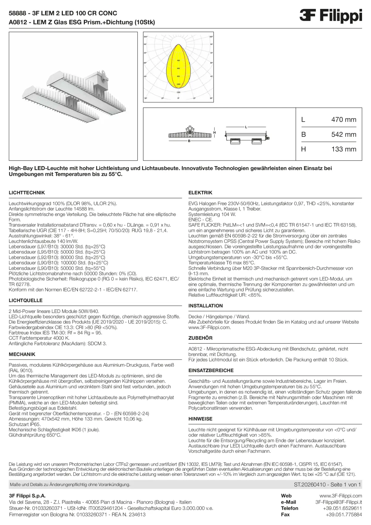 58888+A0812 - 3F LEM 2 LED 100 CR CONC + VS - Datasheet - de