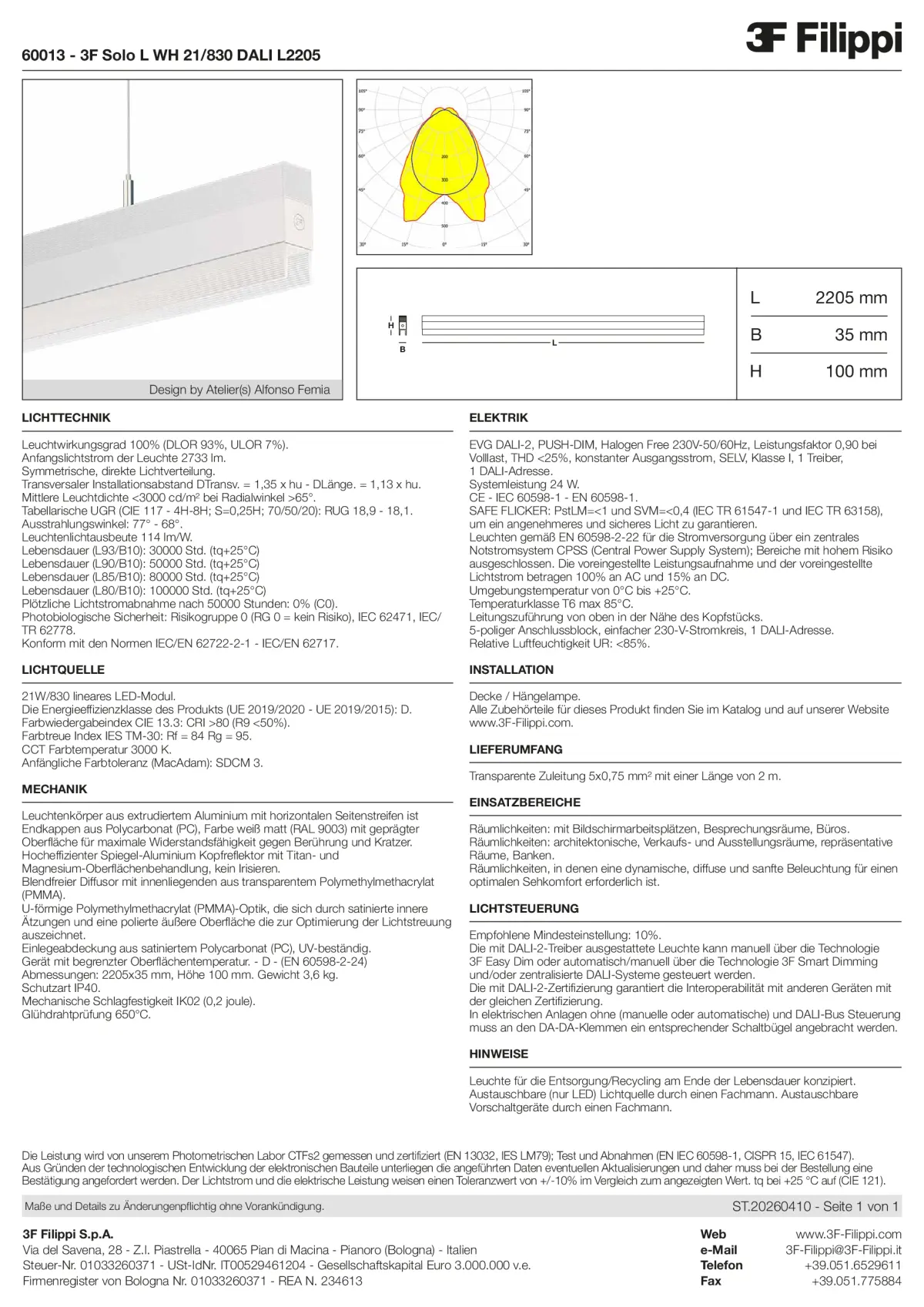 60013 - 3F Solo L WH 21-830 DALI L2205 - Datasheet - de