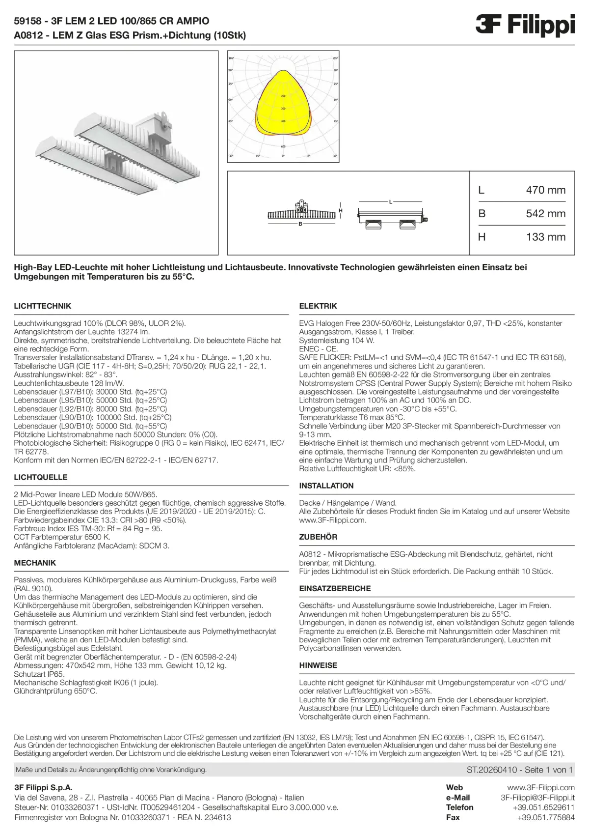 59158+A0812 - 3F LEM 2 LED 100-865 CR AMPIO + VS - Datasheet - de