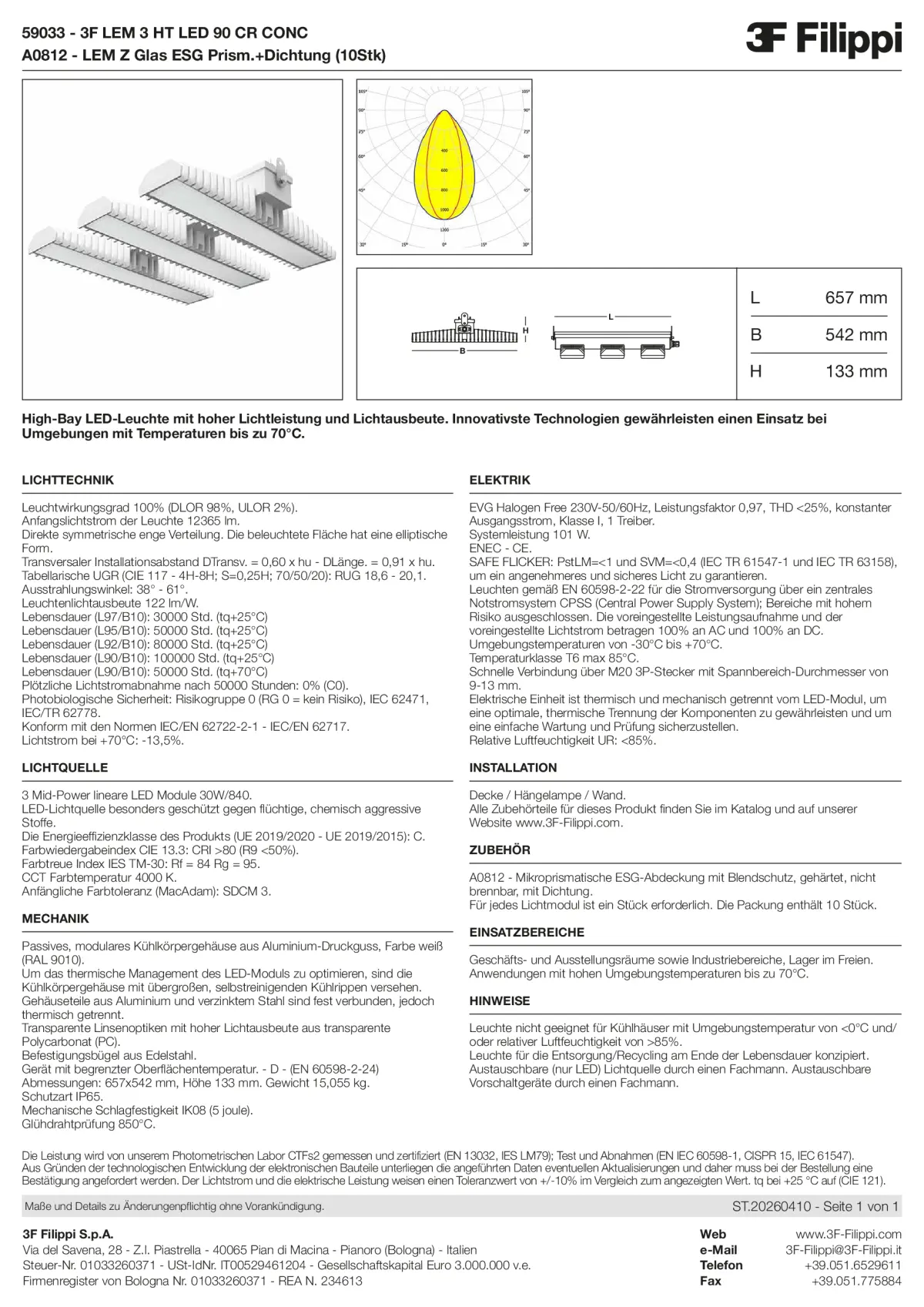 59033+A0812 - 3F LEM 3 HT LED 90 CR CONC + VS - Datasheet - de