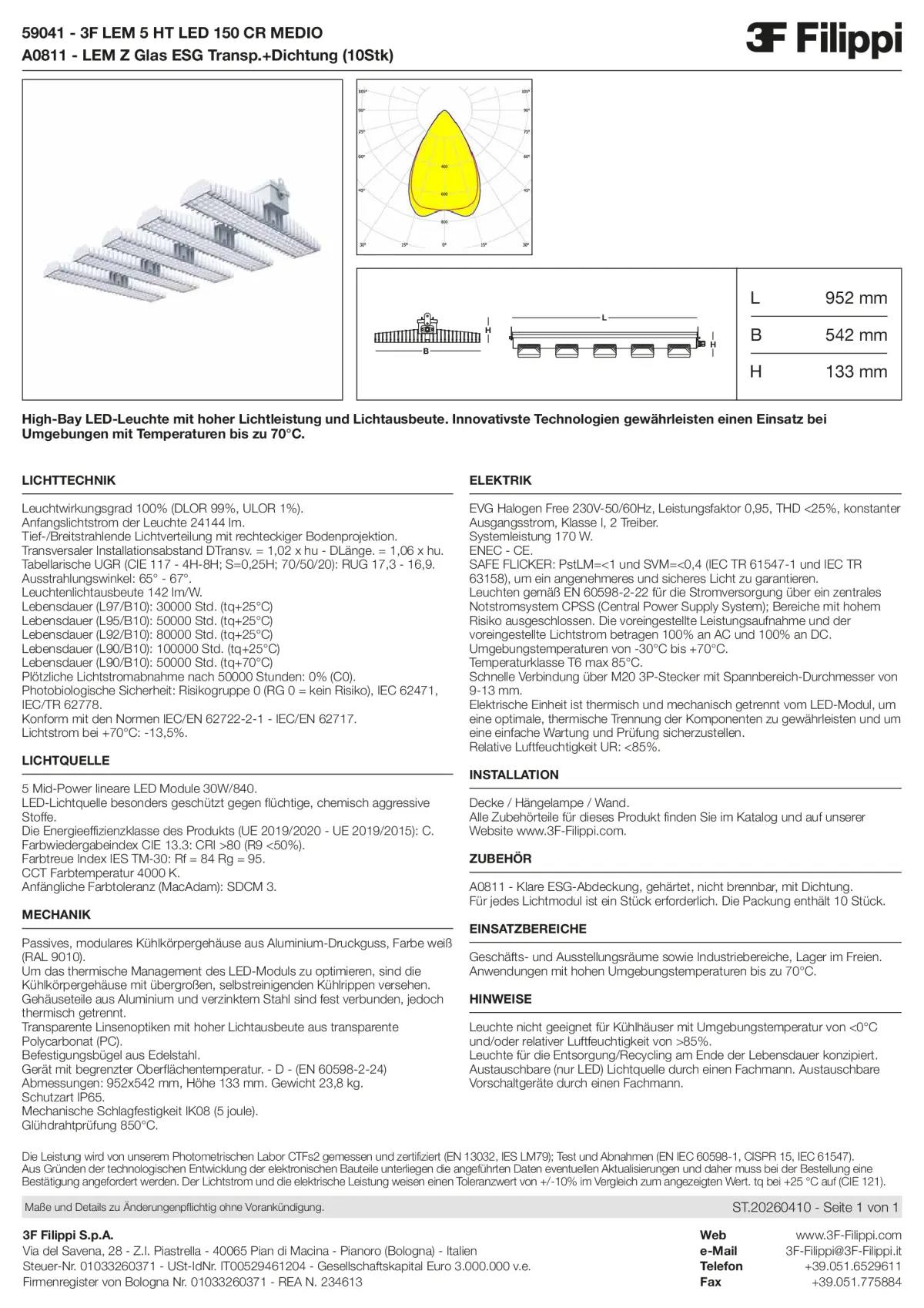 59041+A0811 - 3F LEM 5 HT LED 150 CR MEDIO + VT - Datasheet - de