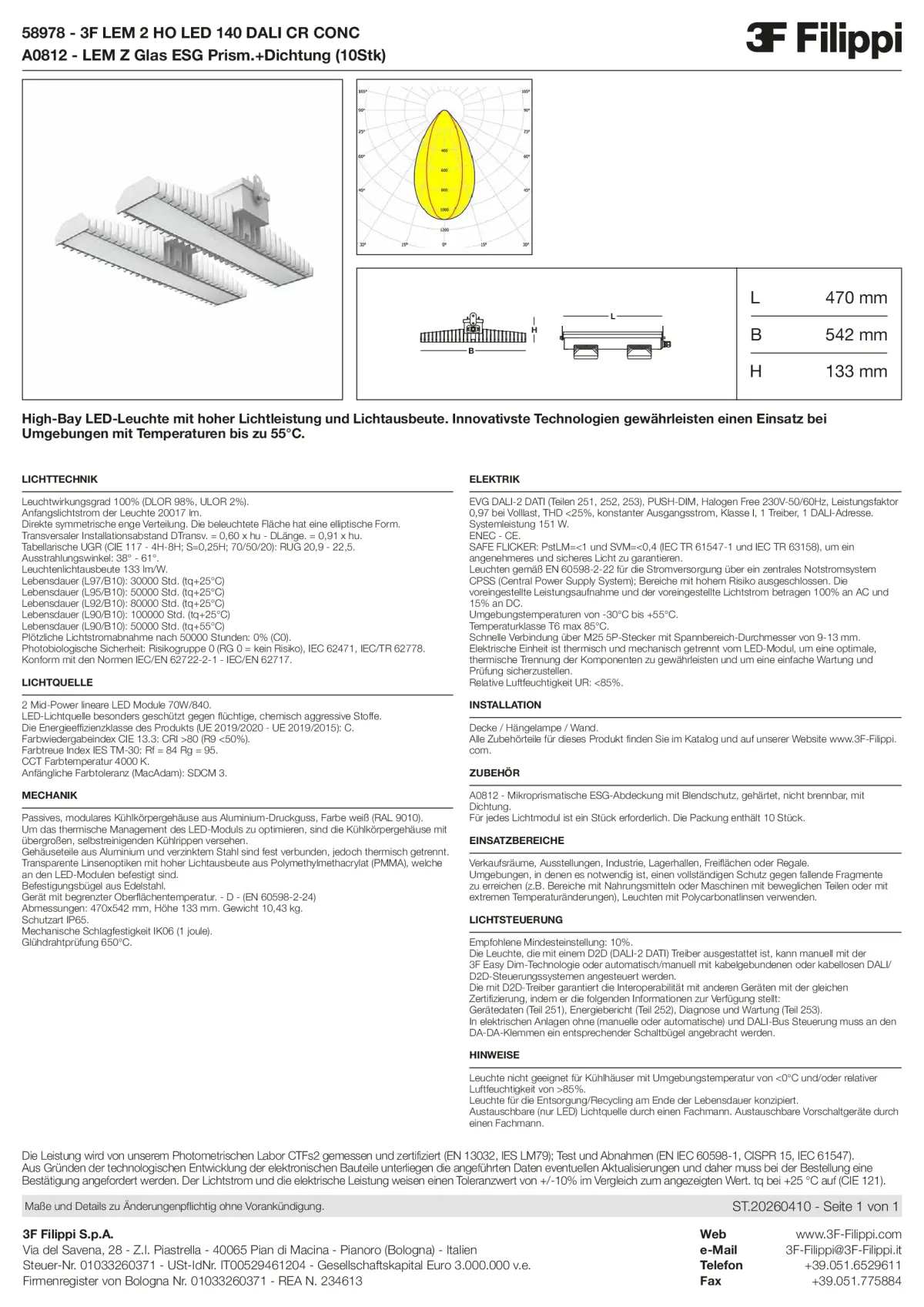 58978+A0812 - 3F LEM 2 HO LED 140 DALI CR CONC + VS - Datasheet - de