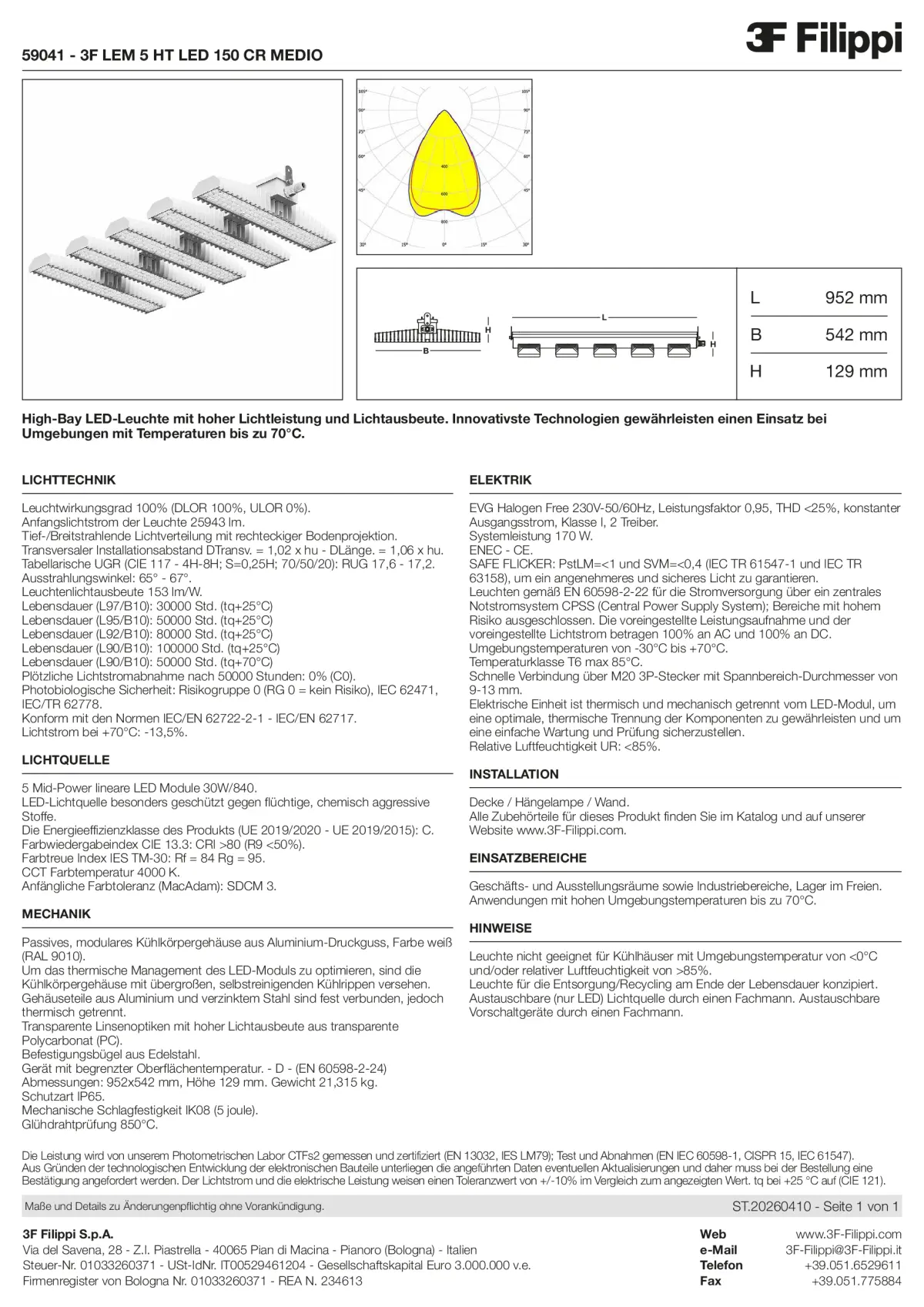 59041 - 3F LEM 5 HT LED 150 CR MEDIO - Datasheet - de