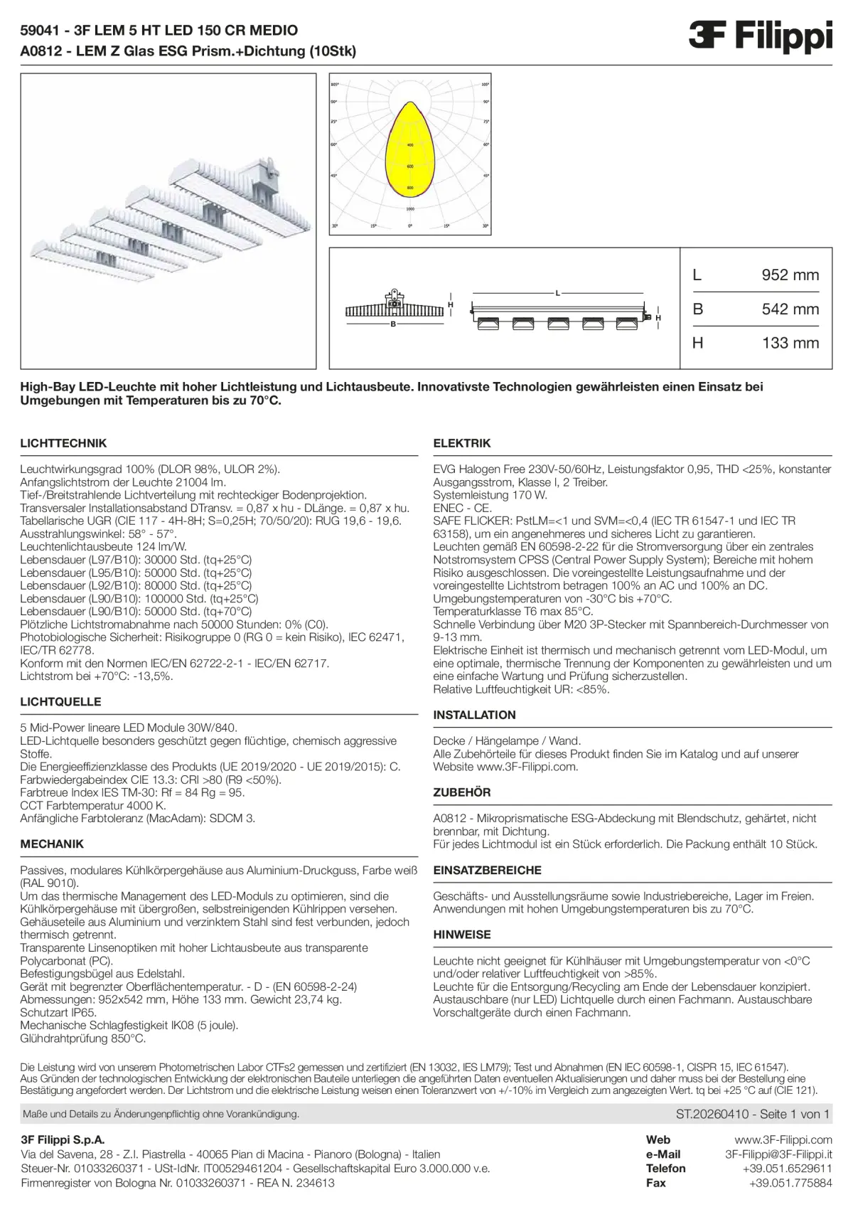 59041+A0812 - 3F LEM 5 HT LED 150 CR MEDIO + VS - Datasheet - de