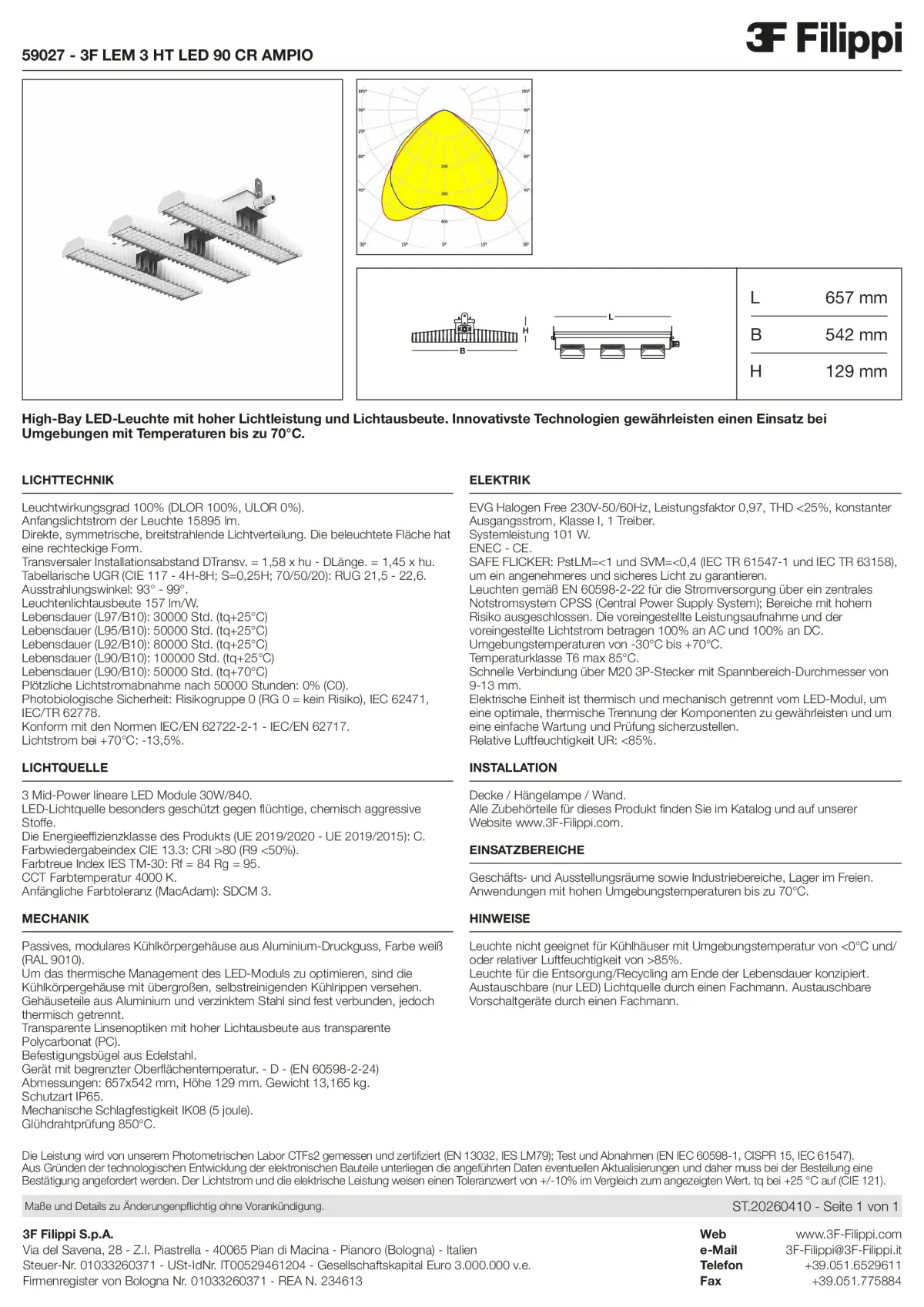 59027 - 3F LEM 3 HT LED 90 CR AMPIO - Datasheet - de