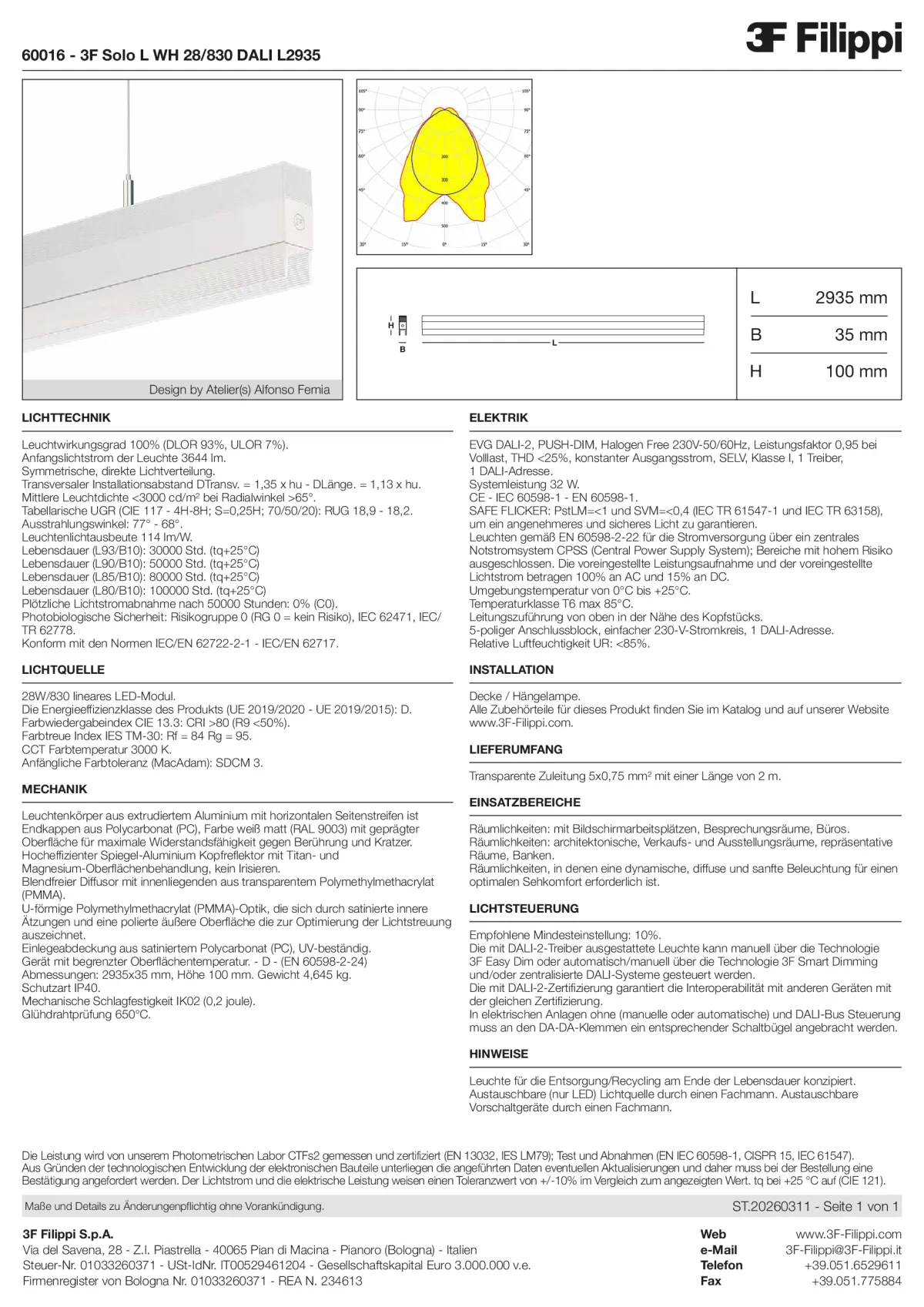 60016 - 3F Solo L WH 28-830 DALI L2935 - Datasheet - de