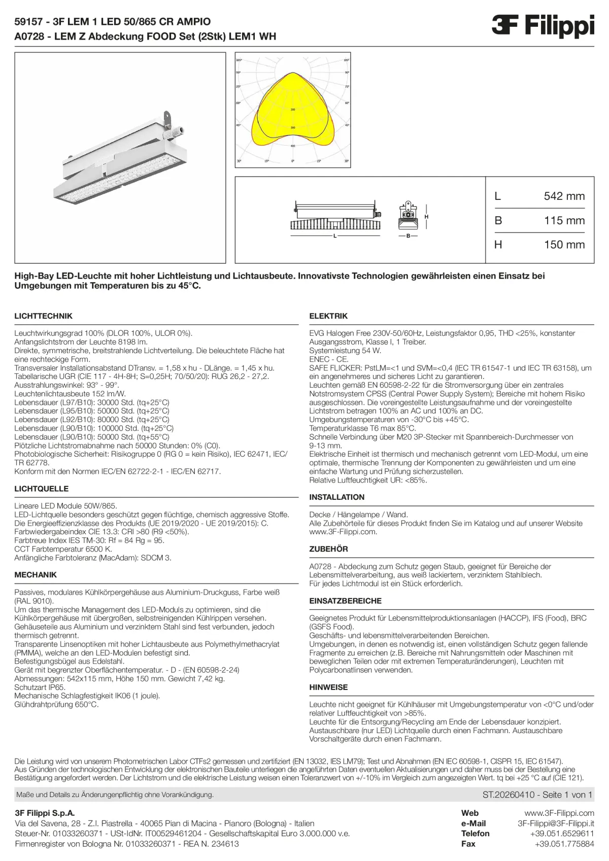 59157+A0728 - 3F LEM 1 LED 50-865 CR AMPIO + FOOD - Datasheet - de