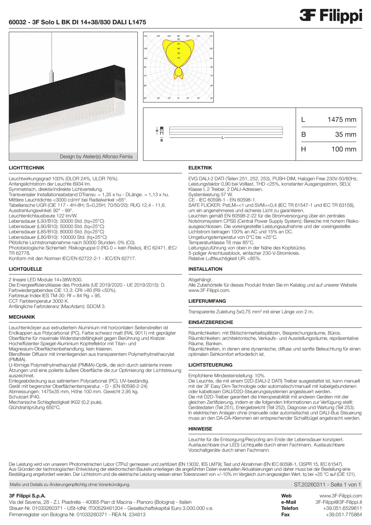 60032 - 3F Solo L BK DI 14+38-830 DALI L1475 - Datasheet - de