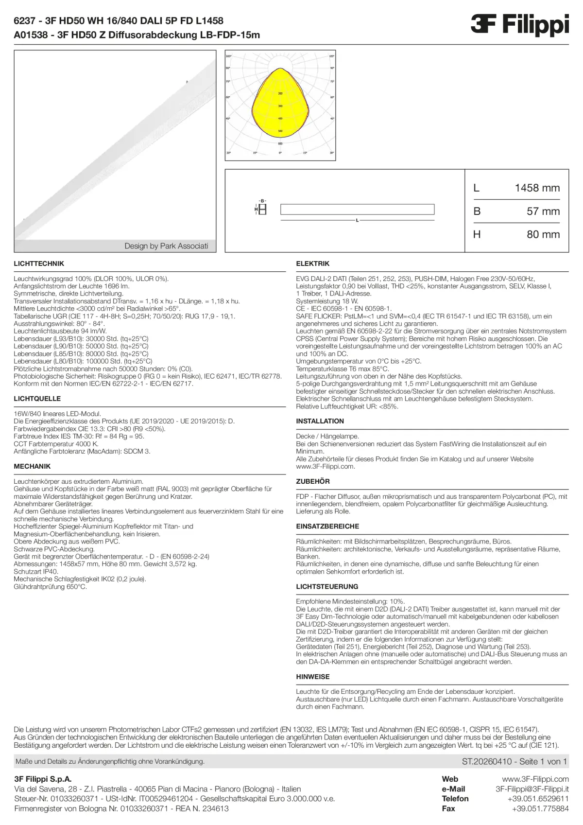 6237+A01538 - 3F HD50 WH 16-840 DALI 5P FD L1458 + FDP - Datasheet - de