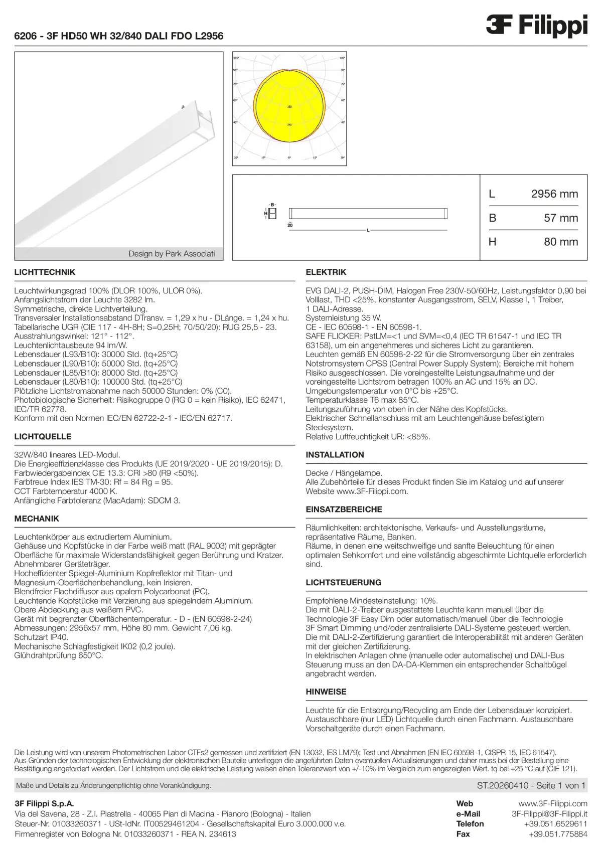 6206 - 3F HD50 WH 32-840 DALI FDO L2956 - Datasheet - de