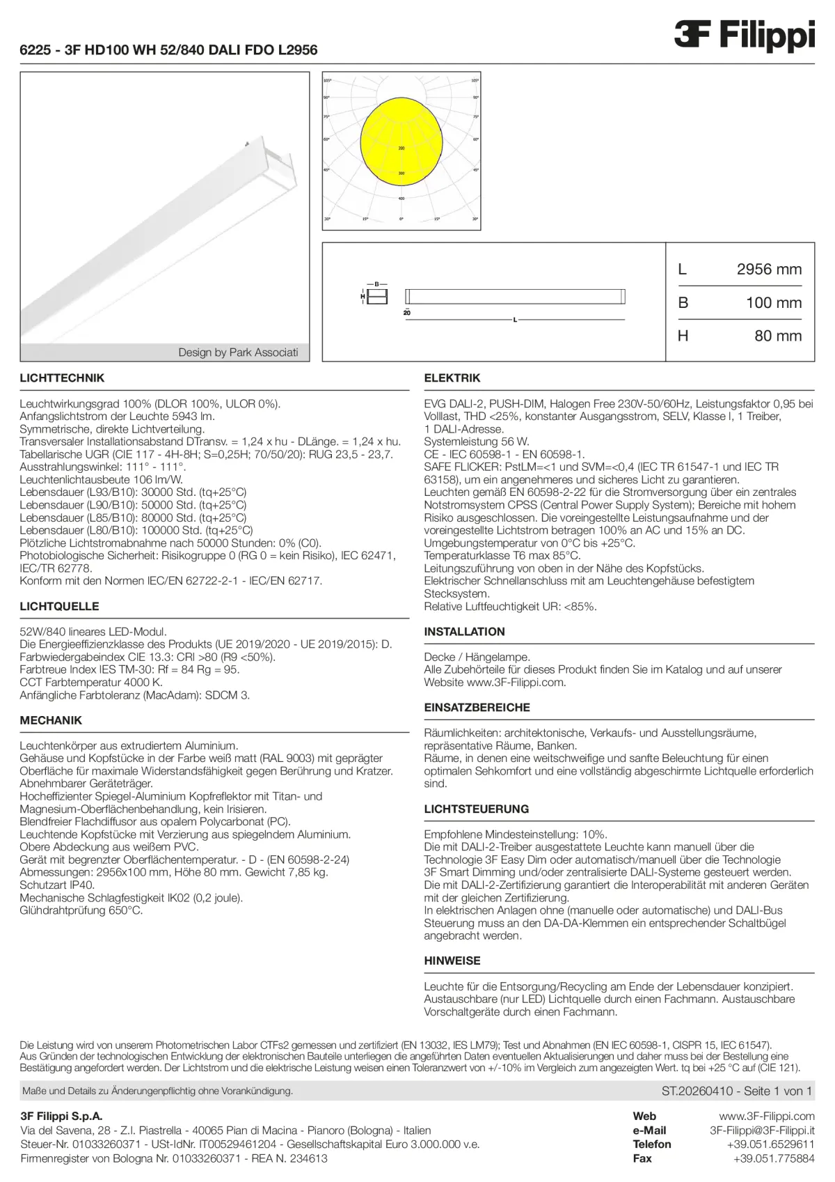 6225 - 3F HD100 WH 52-840 DALI FDO L2956 - Datasheet - de