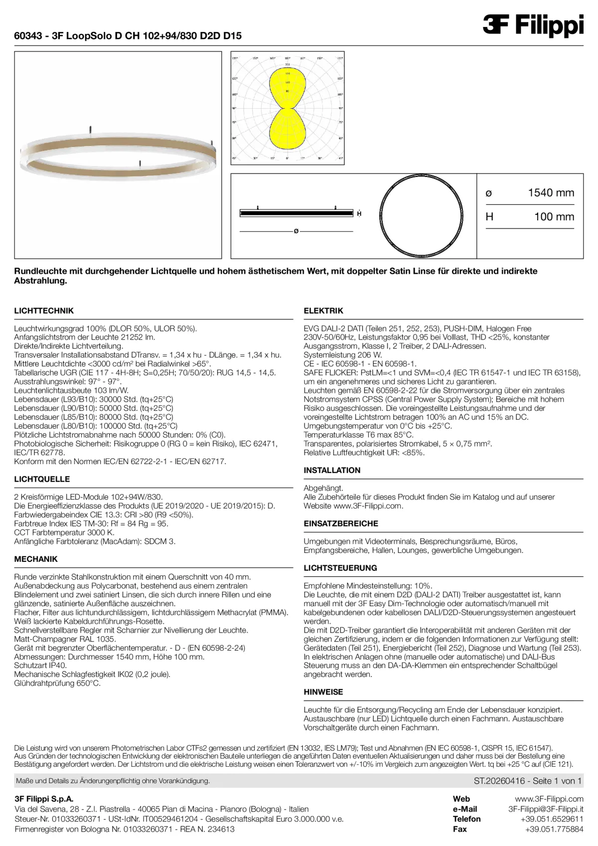 60343 - 3F LoopSolo D CH 102+94-830 D2D D15 - Datasheet - de