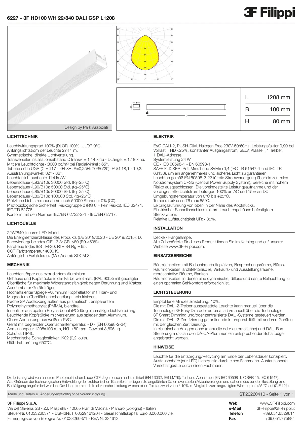 6227 - 3F HD100 WH 22-840 DALI GSP L1208 - Datasheet - de