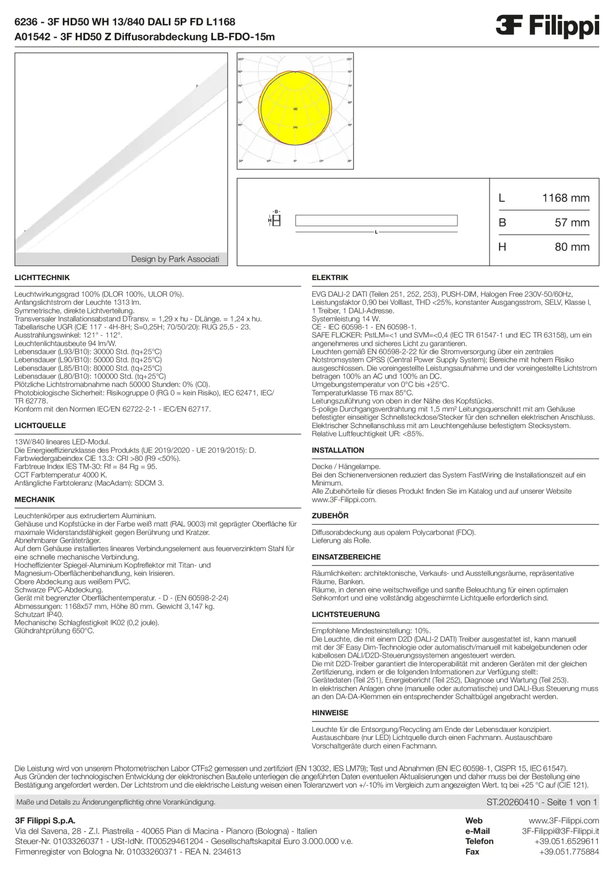 6236+A01542 - 3F HD50 WH 13-840 DALI 5P FD L1168 + FDO - Datasheet - de