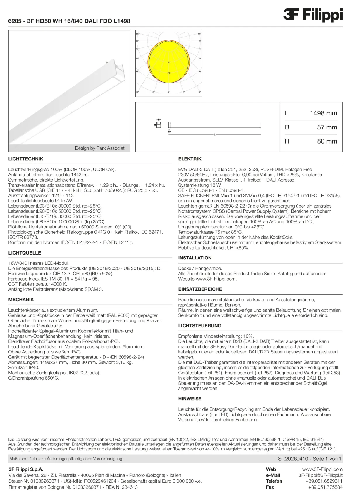 6205 - 3F HD50 WH 16-840 DALI FDO L1498 - Datasheet - de