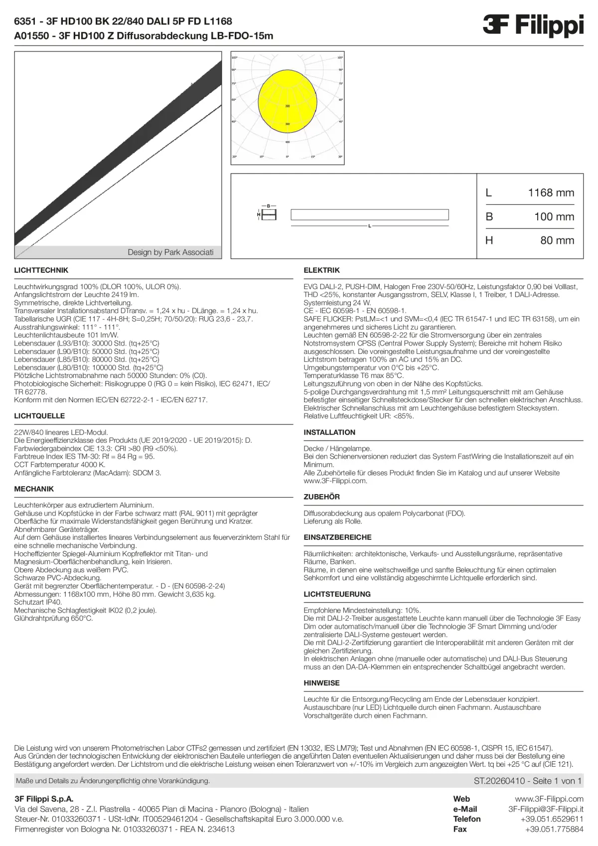 6351+A01550 - 3F HD100 BK 22-840 DALI 5P FD L1168 + FDO - Datasheet - de