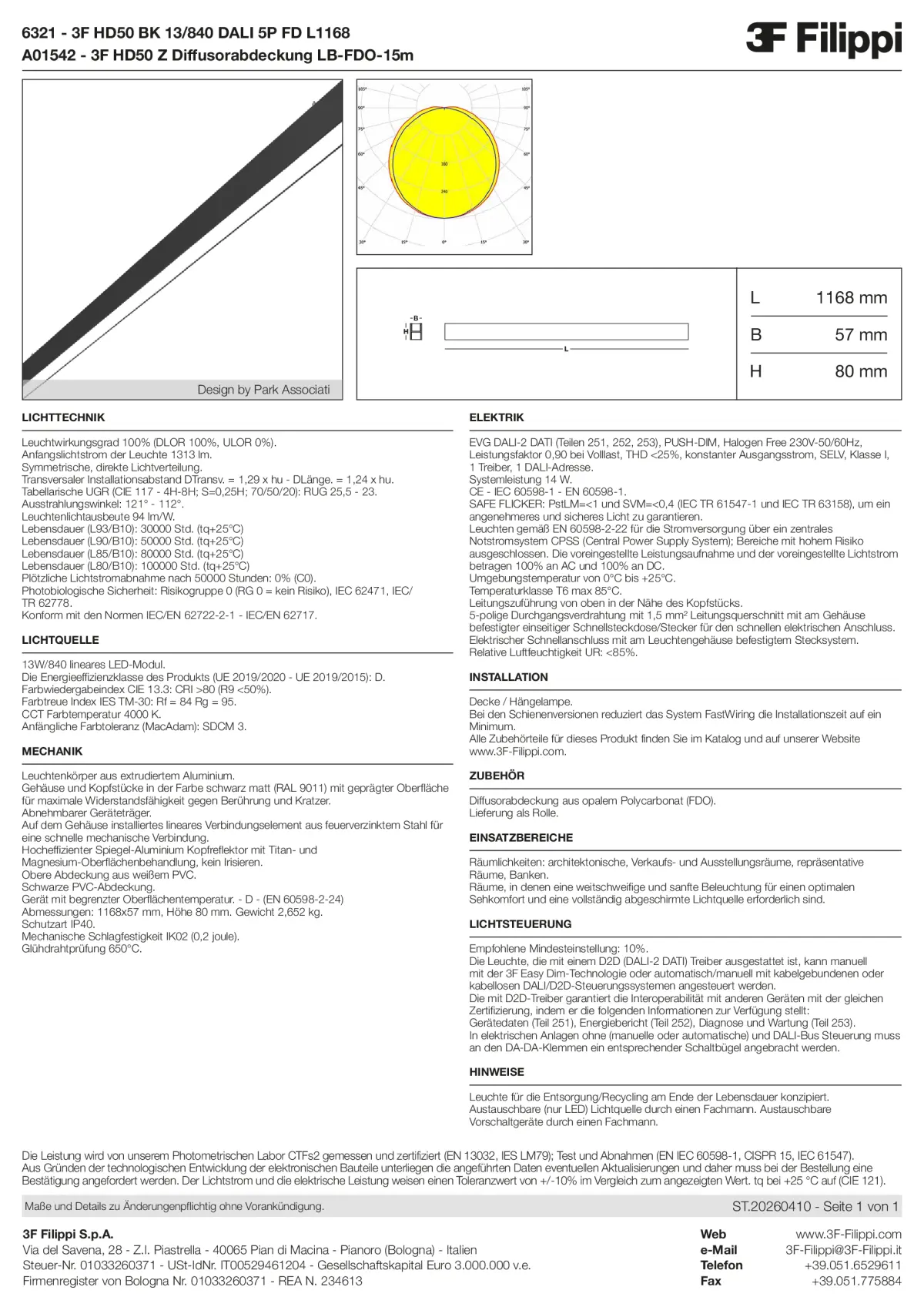 6321+A01542 - 3F HD50 BK 13-840 DALI 5P FD L1168 + FDO - Datasheet - de