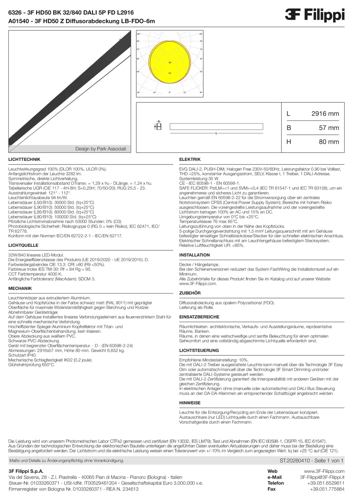 6326+A01540 - 3F HD50 BK 32-840 DALI 5P FD L2916 + FDO - Datasheet - de