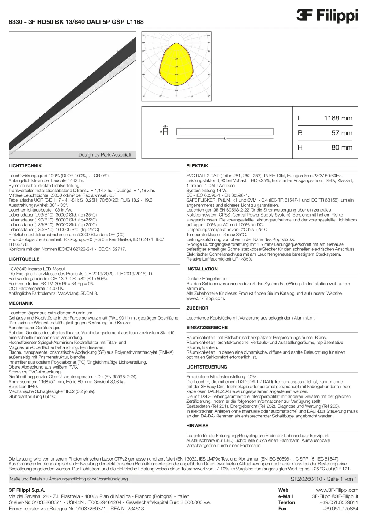 6330 - 3F HD50 BK 13-840 DALI 5P GSP L1168 - Datasheet - de