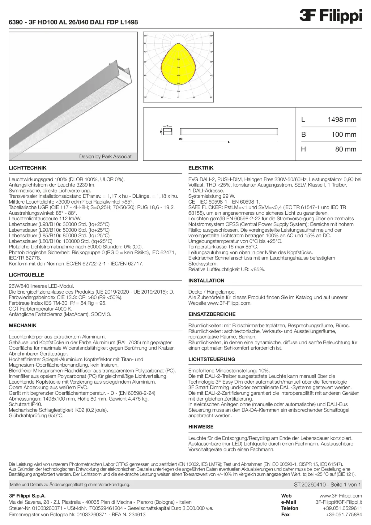 6390 - 3F HD100 AL 26-840 DALI FDP L1498 - Datasheet - de