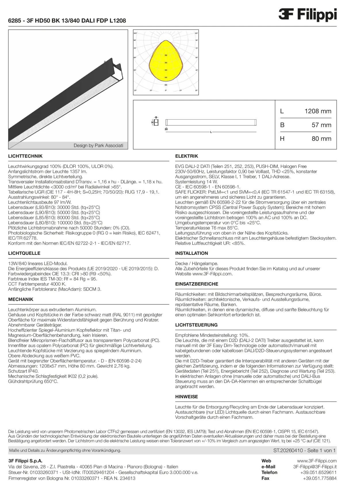 6285 - 3F HD50 BK 13-840 DALI FDP L1208 - Datasheet - de