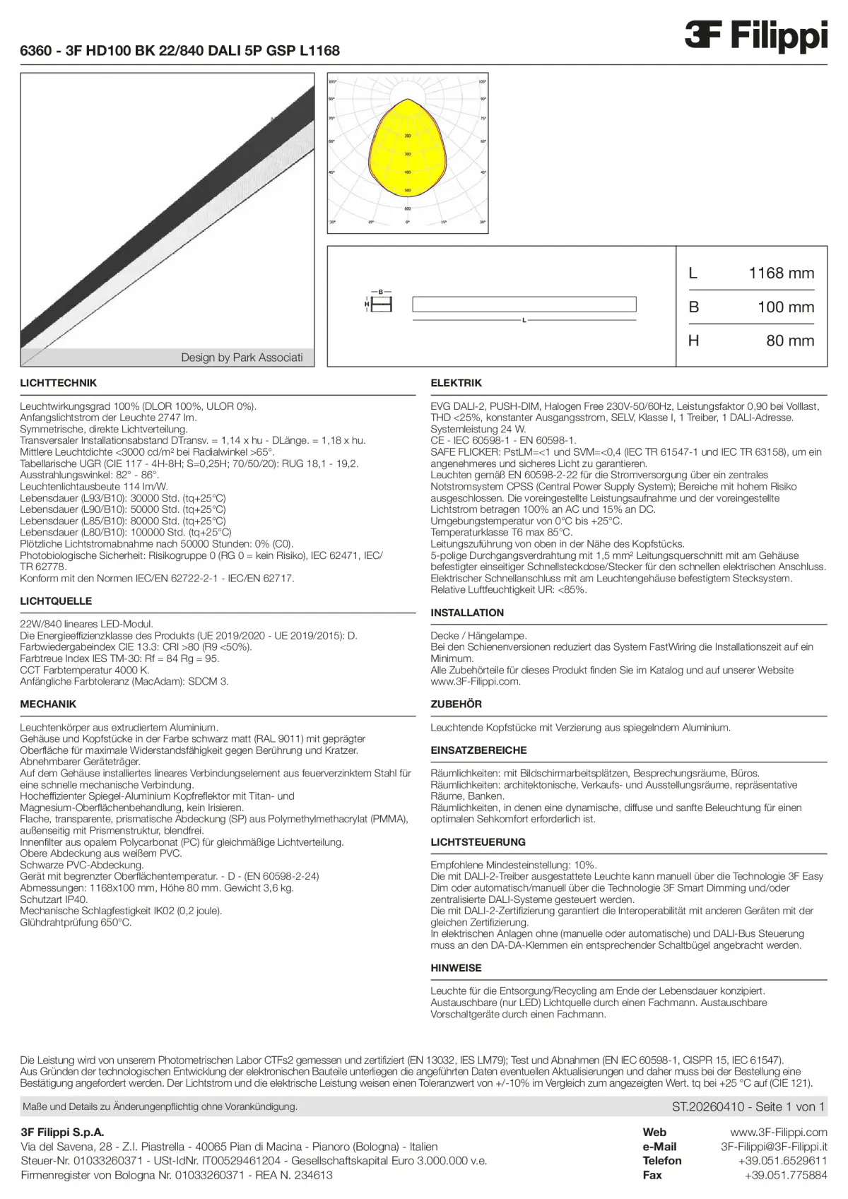 6360 - 3F HD100 BK 22-840 DALI 5P GSP L1168 - Datasheet - de