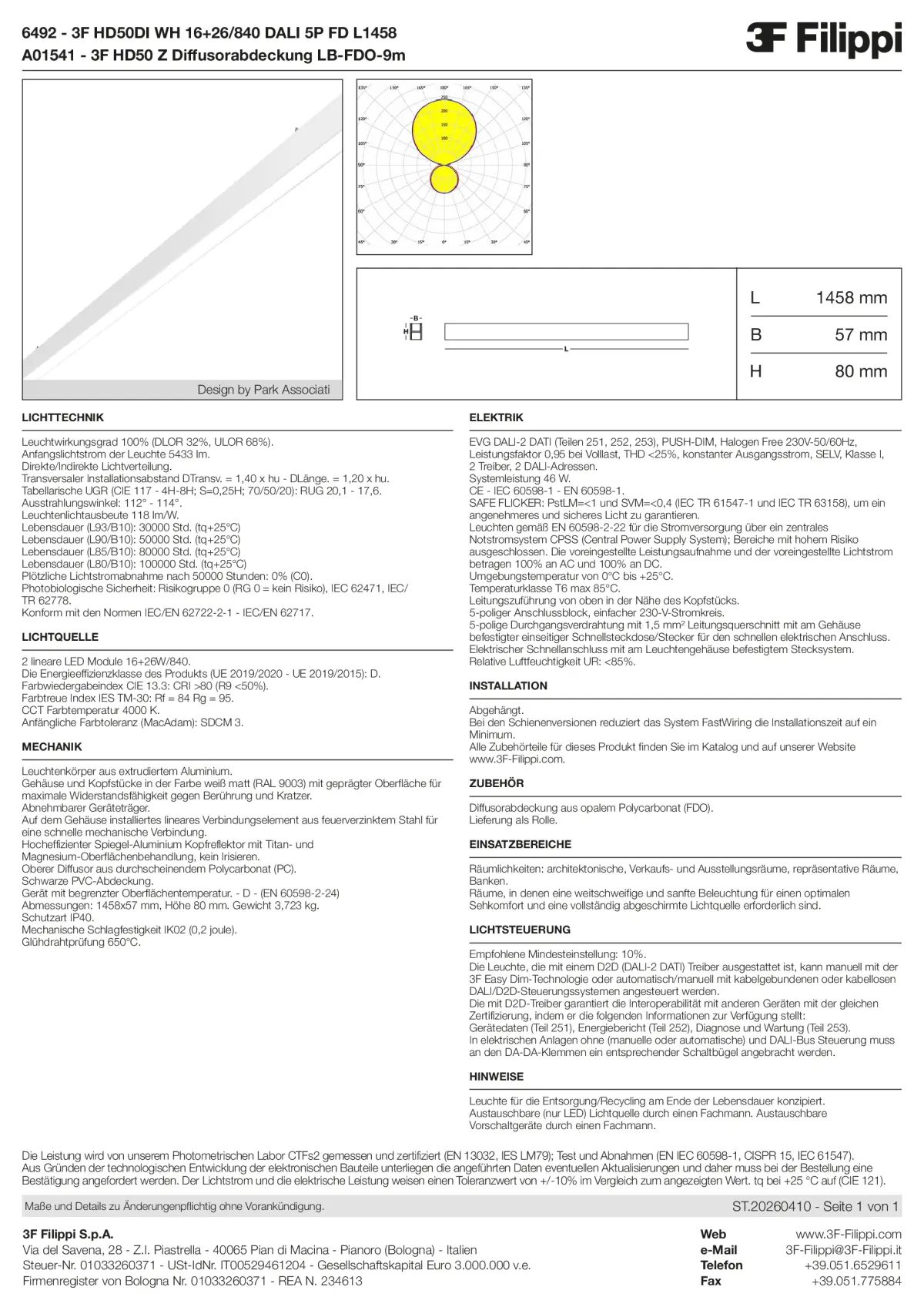 6492+A01541 - 3F HD50DI WH 16+26-840 DALI 5P FD L1458 + FDO - Datasheet - de