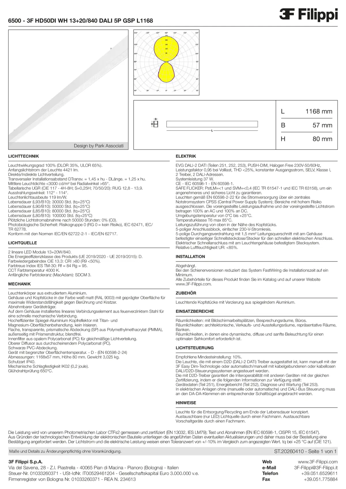 6500 - 3F HD50DI WH 13+20-840 DALI 5P GSP L1168 - Datasheet - de