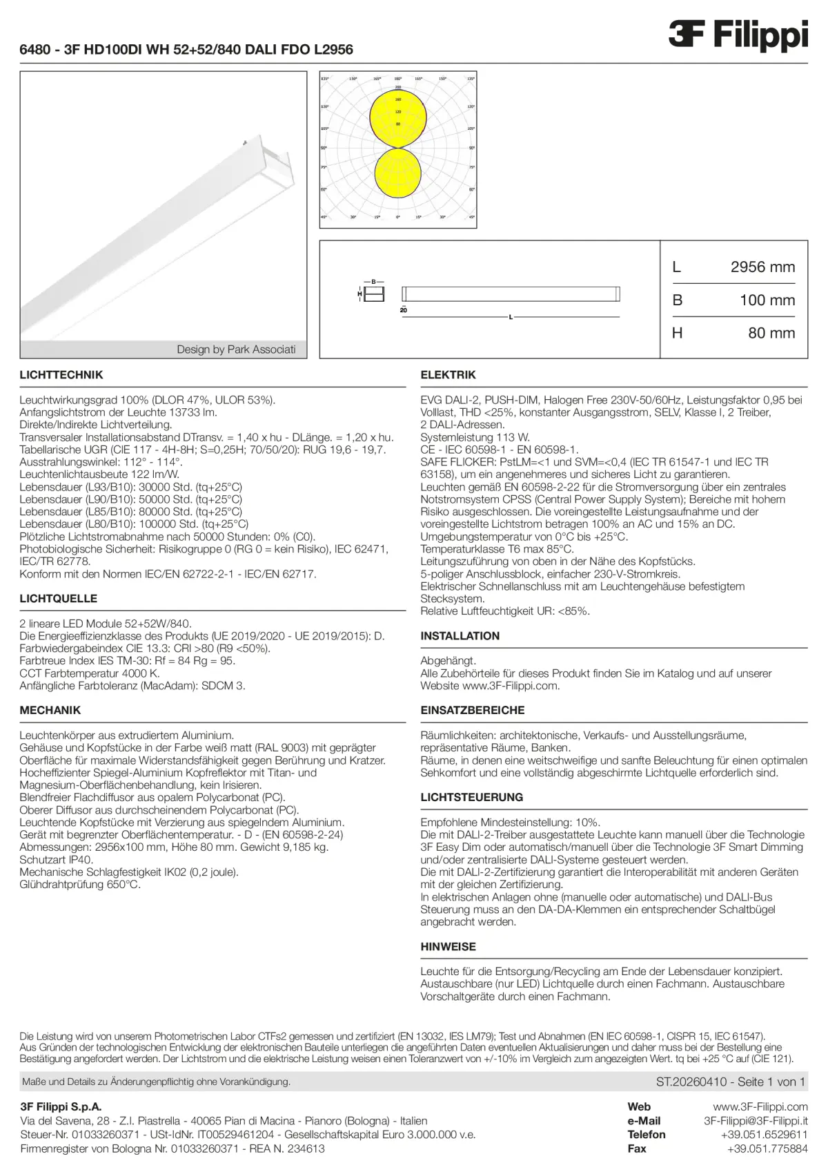 6480 - 3F HD100DI WH 52+52-840 DALI FDO L2956 - Datasheet - de