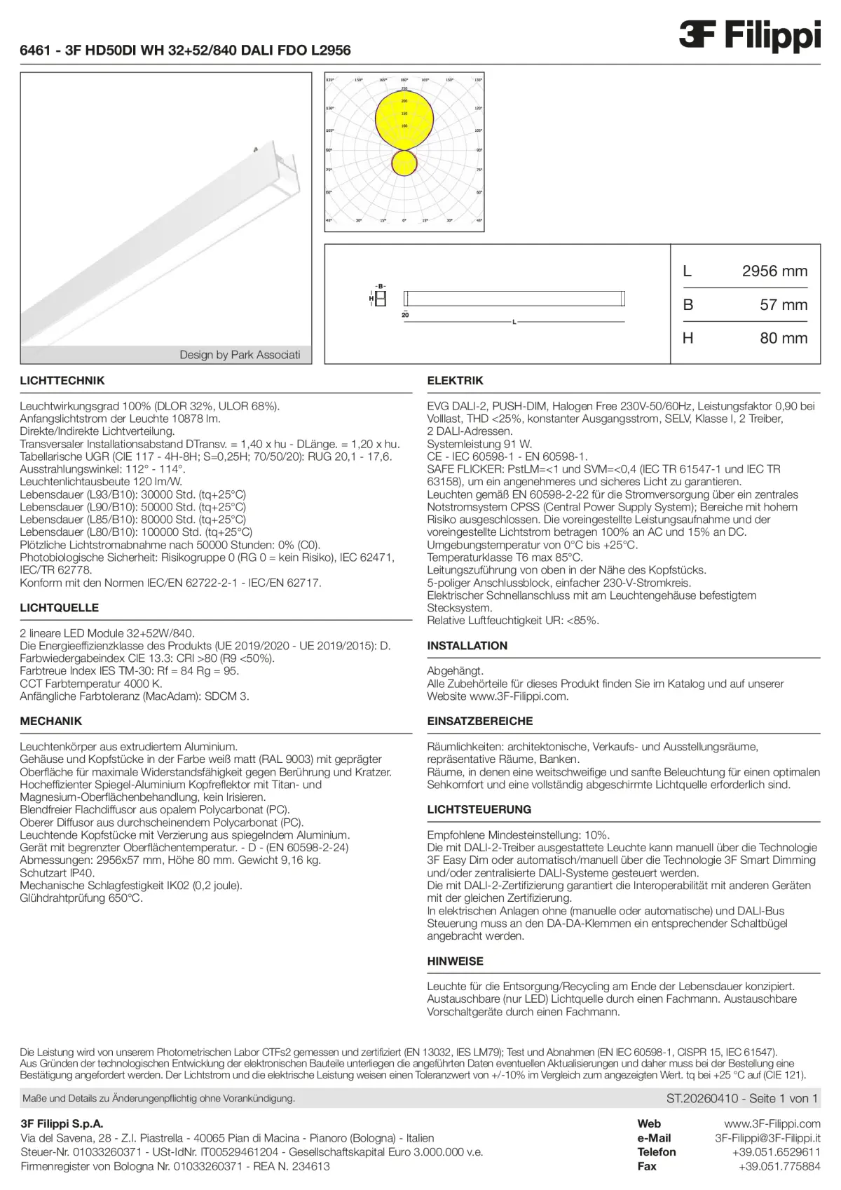 6461 - 3F HD50DI WH 32+52-840 DALI FDO L2956 - Datasheet - de