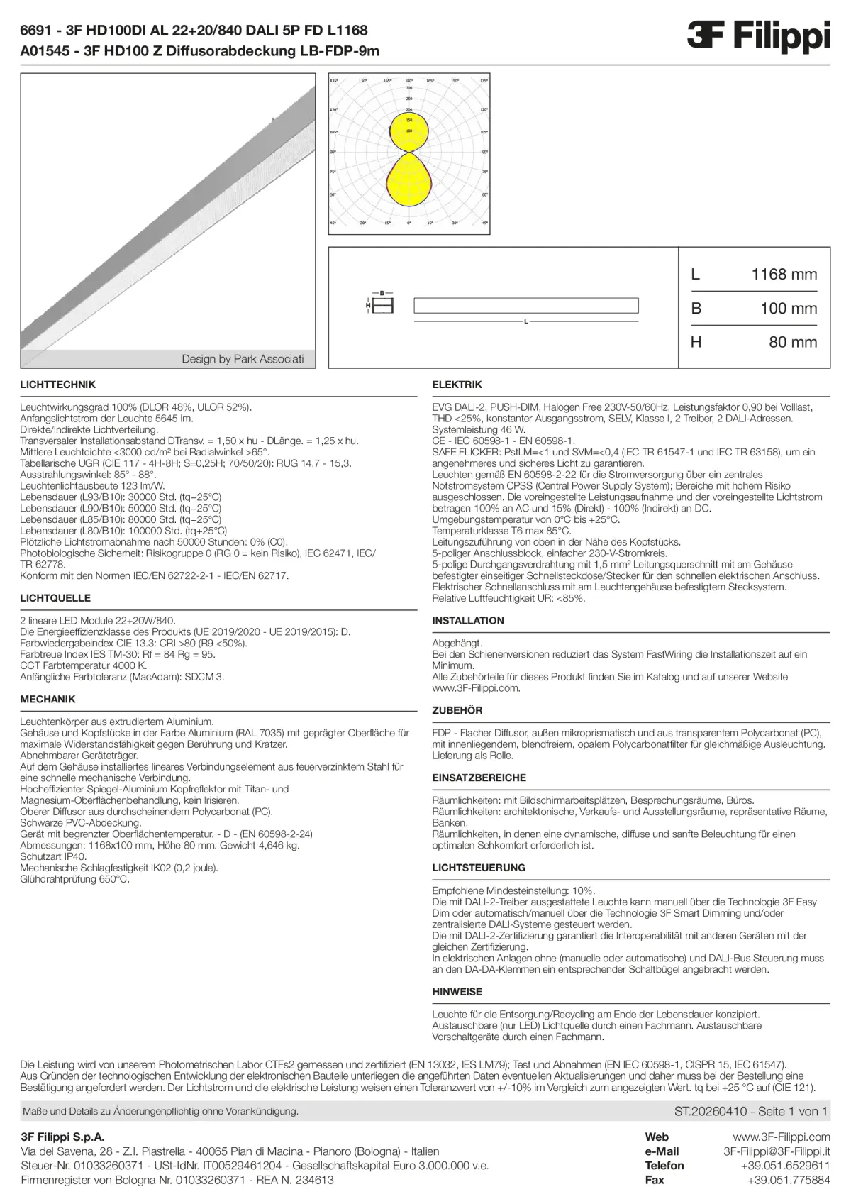 6691+A01545 - 3F HD100DI AL 22+20-840 DALI 5P FD L1168 + FDP - Datasheet - de