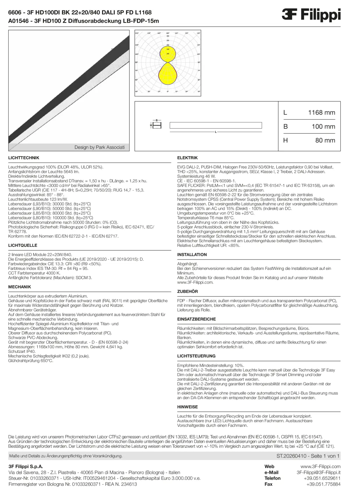 6606+A01546 - 3F HD100DI BK 22+20-840 DALI 5P FD L1168 + FDP - Datasheet - de
